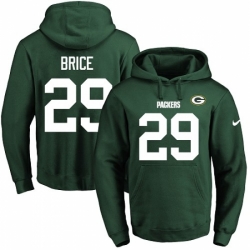 NFL Mens Nike Green Bay Packers 29 Kentrell Brice Green Name Number Pullover Hoodie