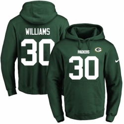 NFL Mens Nike Green Bay Packers 30 Jamaal Williams Green Name Number Pullover Hoodie