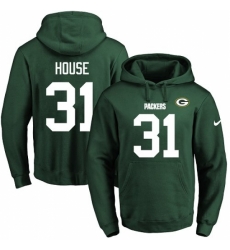 NFL Mens Nike Green Bay Packers 31 Davon House Green Name Number Pullover Hoodie