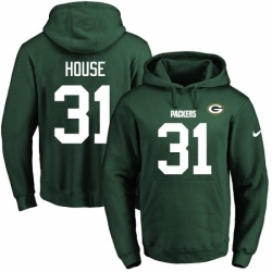 NFL Mens Nike Green Bay Packers 31 Davon House Green Name Number Pullover Hoodie