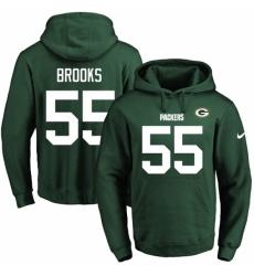NFL Mens Nike Green Bay Packers 55 Ahmad Brooks Green Name Number Pullover Hoodie