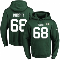 NFL Mens Nike Green Bay Packers 68 Kyle Murphy Green Name Number Pullover Hoodie