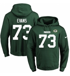 NFL Mens Nike Green Bay Packers 73 Jahri Evans Green Name Number Pullover Hoodie