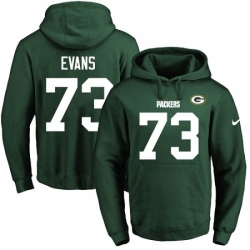 NFL Mens Nike Green Bay Packers 73 Jahri Evans Green Name Number Pullover Hoodie