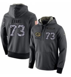 NFL Mens Nike Green Bay Packers 73 Jahri Evans Stitched Black Anthracite Salute to Service Player Performance Hoodie