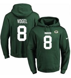 NFL Mens Nike Green Bay Packers 8 Justin Vogel Green Name Number Pullover Hoodie