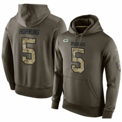 NFL Nike Green Bay Packers 5 Paul Hornung Green Salute To Service Mens Pullover Hoodie
