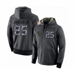 Football Mens Houston Texans 25 Duke Johnson Jr Stitched Black Anthracite Salute to Service Player Performance Hoodie