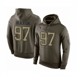 Football Mens Houston Texans 97 Angelo Blackson Green Salute To Service Pullover Hoodie