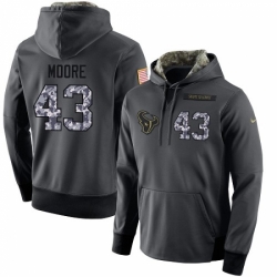 NFL Mens Nike Houston Texans 43 Corey Moore Stitched Black Anthracite Salute to Service Player Performance Hoodie