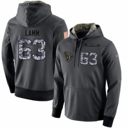 NFL Mens Nike Houston Texans 63 Kendall Lamm Stitched Black Anthracite Salute to Service Player Performance Hoodie