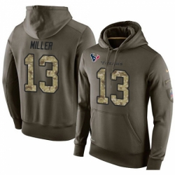 NFL Nike Houston Texans 13 Braxton Miller Green Salute To Service Mens Pullover Hoodie