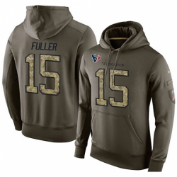 NFL Nike Houston Texans 15 Will Fuller Green Salute To Service Mens Pullover Hoodie