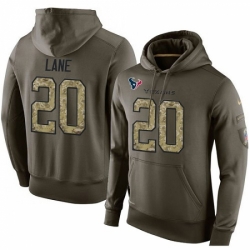 NFL Nike Houston Texans 20 Jeremy Lane Green Salute To Service Mens Pullover Hoodie