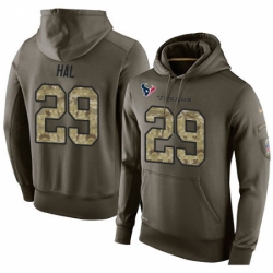 NFL Nike Houston Texans 29 Andre Hal Green Salute To Service Mens Pullover Hoodie