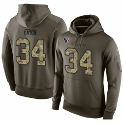 NFL Nike Houston Texans 34 Tyler Ervin Green Salute To Service Mens Pullover Hoodie