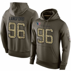 NFL Nike Houston Texans 96 Kendall Langford Green Salute To Service Mens Pullover Hoodie