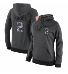 NFL Womens Nike Indianapolis Colts 2 Rigoberto Sanchez Stitched Black Anthracite Salute to Service Player Performance Hoodie
