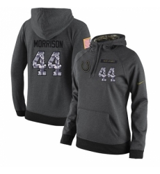 NFL Womens Nike Indianapolis Colts 44 Antonio Morrison Stitched Black Anthracite Salute to Service Player Performance Hoodie