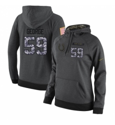NFL Womens Nike Indianapolis Colts 59 Jeremiah George Stitched Black Anthracite Salute to Service Player Performance Hoodie