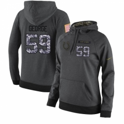 NFL Womens Nike Indianapolis Colts 59 Jeremiah George Stitched Black Anthracite Salute to Service Player Performance Hoodie
