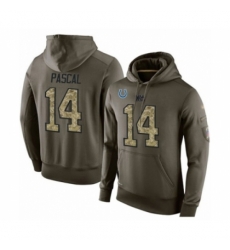 Football Indianapolis Colts 14 Zach Pascal Green Salute To Service Mens Pullover Hoodie