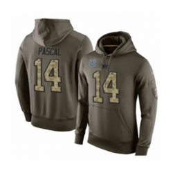 Football Indianapolis Colts 14 Zach Pascal Green Salute To Service Mens Pullover Hoodie