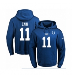 Football Mens Indianapolis Colts 11 Deon Cain Royal Blue Name Number Pullover Hoodie
