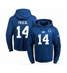 Football Mens Indianapolis Colts 14 Zach Pascal Royal Blue Name Number Pullover Hoodie