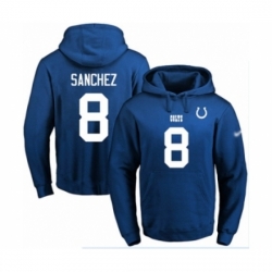 Football Mens Indianapolis Colts 8 Rigoberto Sanchez Royal Blue Name Number Pullover Hoodie