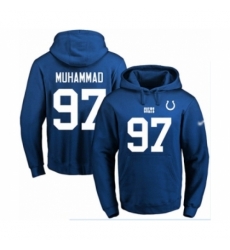 Football Mens Indianapolis Colts 97 Al Quadin Muhammad Royal Blue Name Number Pullover Hoodie