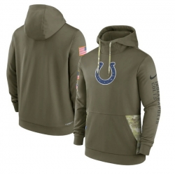 Men Indianapolis Colts 2022 Olive Salute To Service Therma Performance Pullover Hoodie