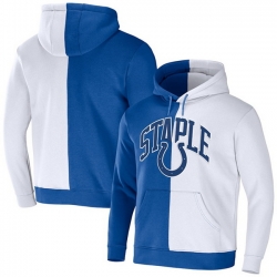 Men Indianapolis Colts Royal White Split Logo Pullover Hoodie