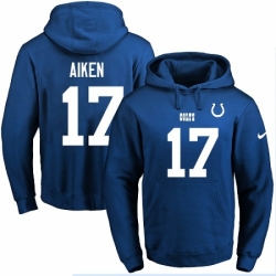 NFL Mens Nike Indianapolis Colts 17 Kamar Aiken Royal Blue Name Number Pullover Hoodie