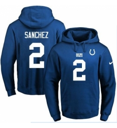 NFL Mens Nike Indianapolis Colts 2 Rigoberto Sanchez Royal Blue Name Number Pullover Hoodie