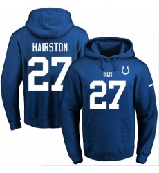 NFL Mens Nike Indianapolis Colts 27 Nate Hairston Royal Blue Name Number Pullover Hoodie