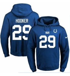 NFL Mens Nike Indianapolis Colts 29 Malik Hooker Royal Blue Name Number Pullover Hoodie