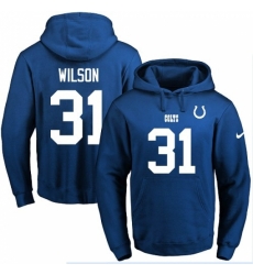 NFL Mens Nike Indianapolis Colts 31 Quincy Wilson Royal Blue Name Number Pullover Hoodie