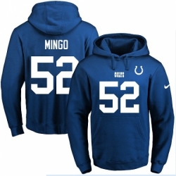 NFL Mens Nike Indianapolis Colts 52 Barkevious Mingo Royal Blue Name Number Pullover Hoodie