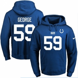 NFL Mens Nike Indianapolis Colts 59 Jeremiah George Royal Blue Name Number Pullover Hoodie