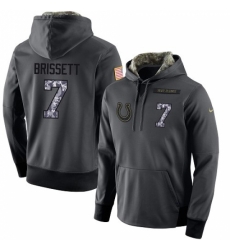 NFL Mens Nike Indianapolis Colts 7 Jacoby Brissett Stitched Black Anthracite Salute to Service Player Performance Hoodie