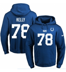 NFL Mens Nike Indianapolis Colts 78 Ryan Kelly Royal Blue Name Number Pullover Hoodie