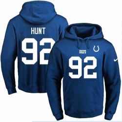 NFL Mens Nike Indianapolis Colts 92 Margus Hunt Royal Blue Name Number Pullover Hoodie