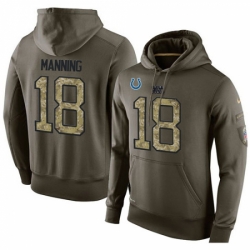 NFL Nike Indianapolis Colts 18 Peyton Manning Green Salute To Service Mens Pullover Hoodie