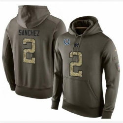 NFL Nike Indianapolis Colts 2 Rigoberto Sanchez Green Salute To Service Mens Pullover Hoodie