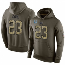NFL Nike Indianapolis Colts 23 Frank Gore Green Salute To Service Mens Pullover Hoodie