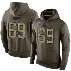 NFL Nike Indianapolis Colts 69 Deyshawn Bond Green Salute To Service Mens Pullover Hoodie