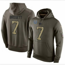 NFL Nike Indianapolis Colts 7 Jacoby Brissett Green Salute To Service Mens Pullover Hoodie