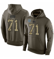 NFL Nike Indianapolis Colts 71 Denzelle Good Green Salute To Service Mens Pullover Hoodie