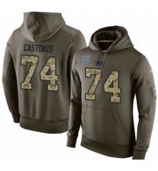 NFL Nike Indianapolis Colts 74 Anthony Castonzo Green Salute To Service Mens Pullover Hoodie